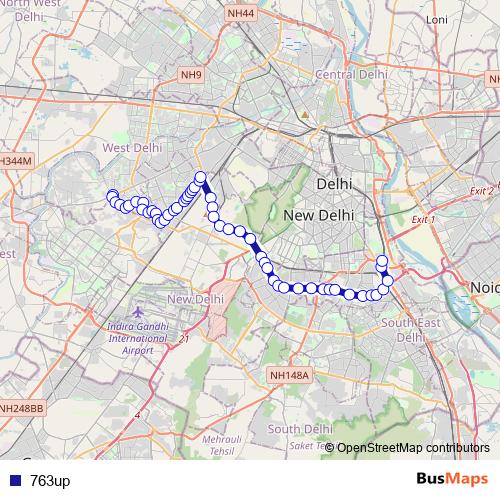 763up bus Line Map