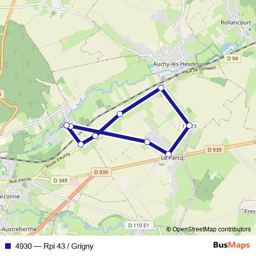 4930 bus Line Map
