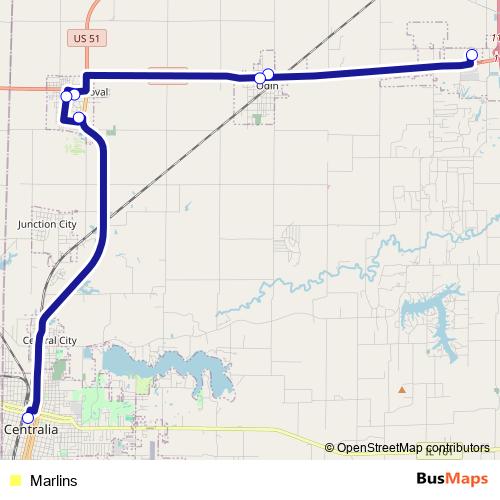 Marlins bus Line Map