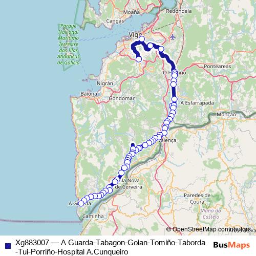 Xg883007 bus Line Map