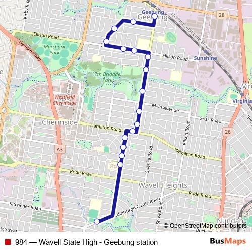 984 bus Line Map