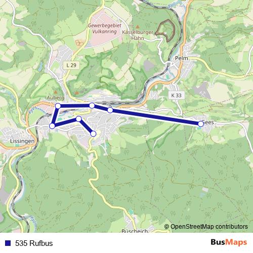 535 Rufbus bus Line Map