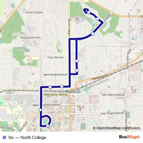 Nc bus Line Map