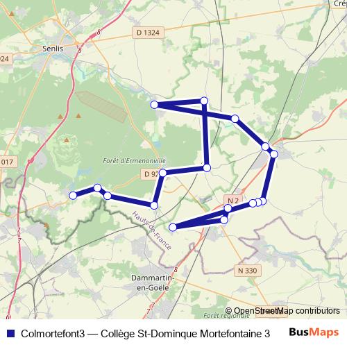 Colmortefont3 bus Line Map