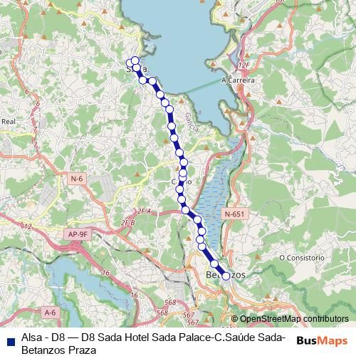 Alsa - D8 bus Line Map