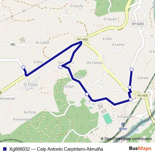 Xg888032 bus Line Map