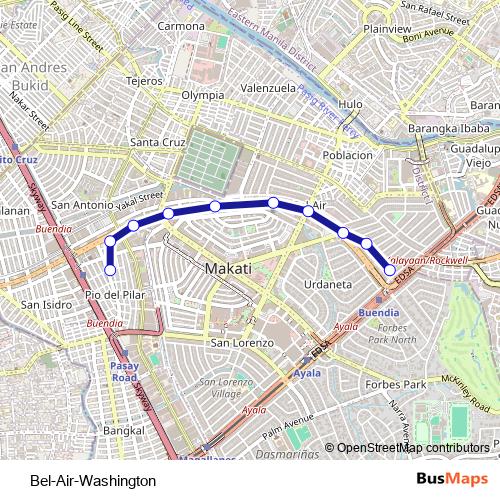 Bel-Air-Washington bus Line Map