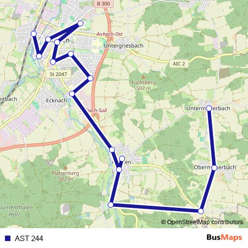 AST 244 bus Line Map