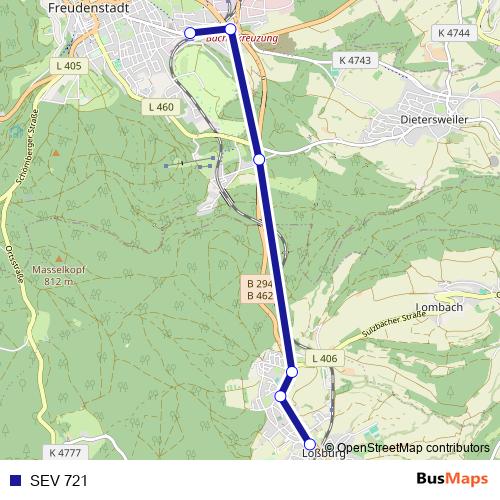 SEV 721 bus Line Map