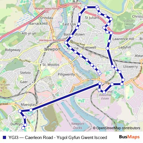 YGI3 bus Line Map
