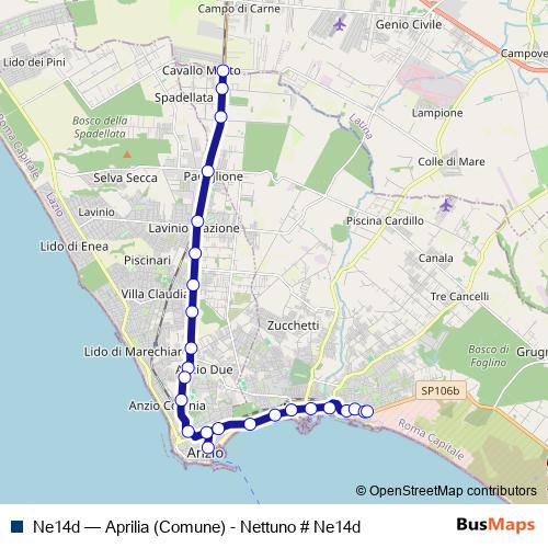 Ne14d bus Line Map