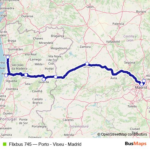 Flixbus 745 bus Line Map