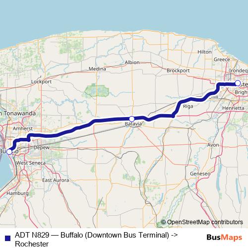 ADT N829 bus Line Map