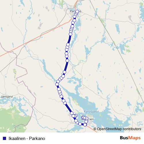 Ikaalinen - Parkano bus Line Map