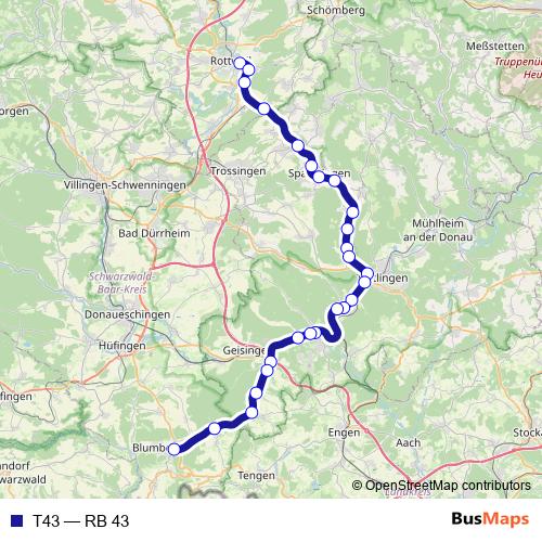 T43 rail Line Map