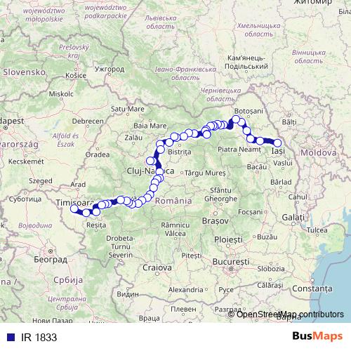IR 1833 rail Line Map