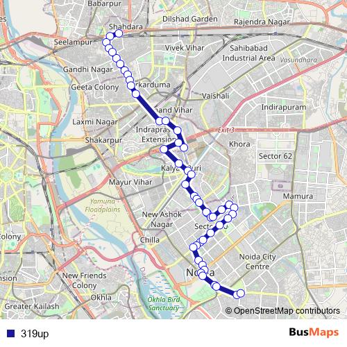 319up bus Line Map