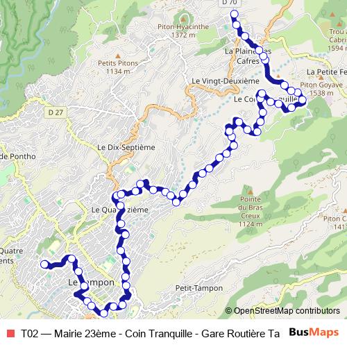 T02 bus Line Map