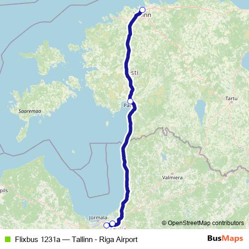 Flixbus 1231a bus Line Map