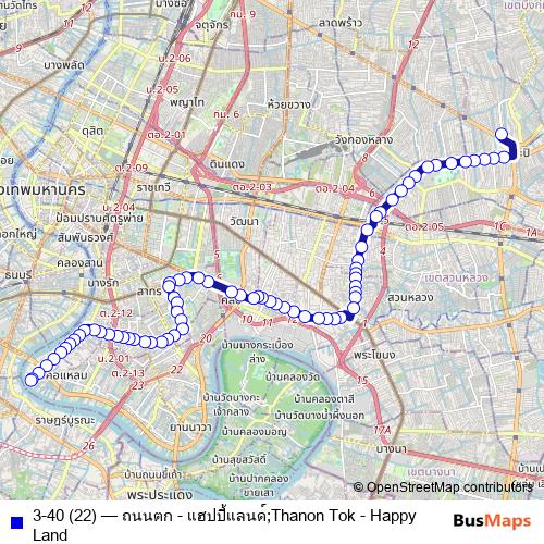 3-40 (22) bus Line Map