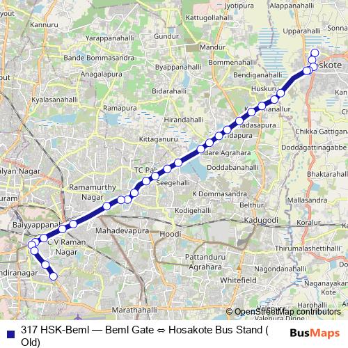 317 HSK-Beml bus Line Map