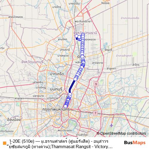 1-20E (510e) bus Line Map