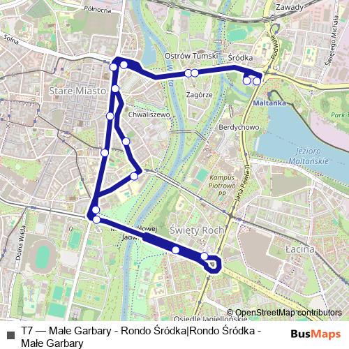 T7 bus Line Map