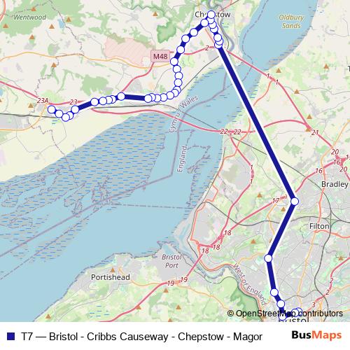 T7 bus Line Map