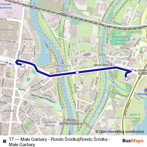 T7 bus Line Map