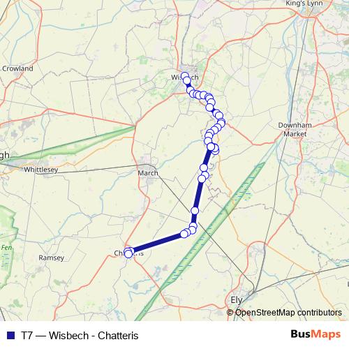 T7 bus Line Map