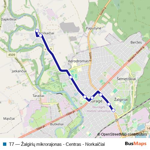 T7 bus Line Map