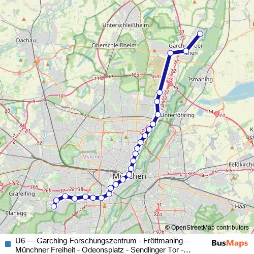 U6 metro Line Map