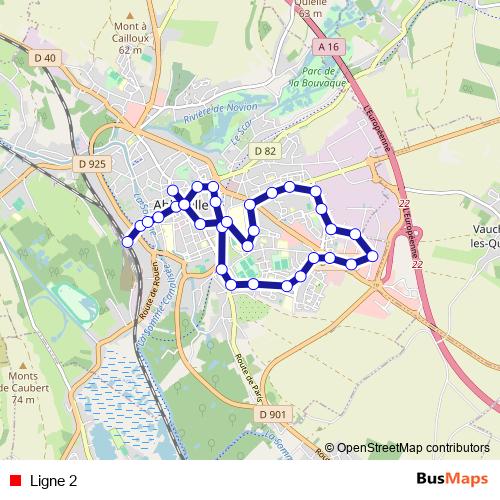 Ligne 2 bus Line Map