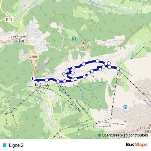 Ligne 2 bus Line Map
