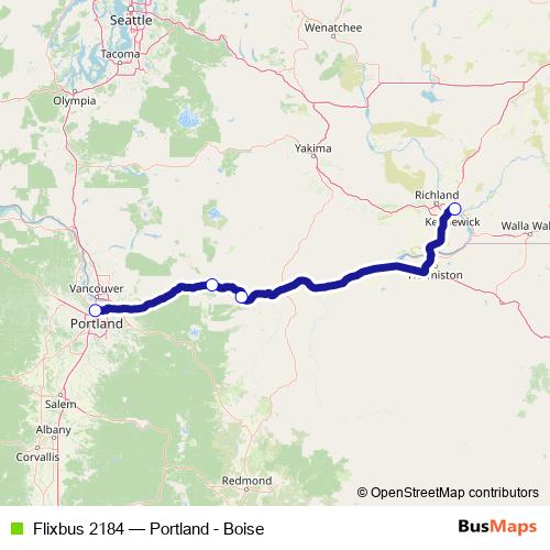 Flixbus 2184 bus Line Map