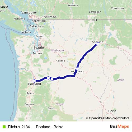Flixbus 2184 bus Line Map