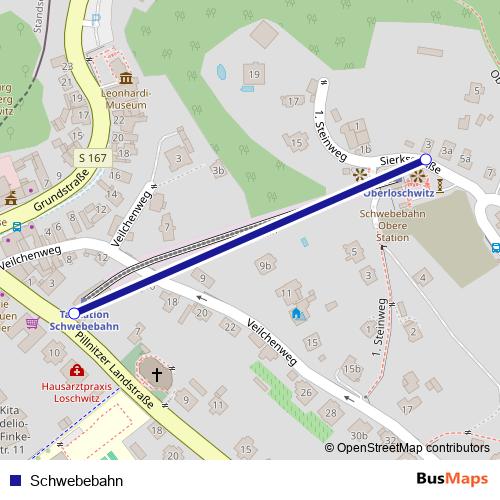 Schwebebahn tram Line Map