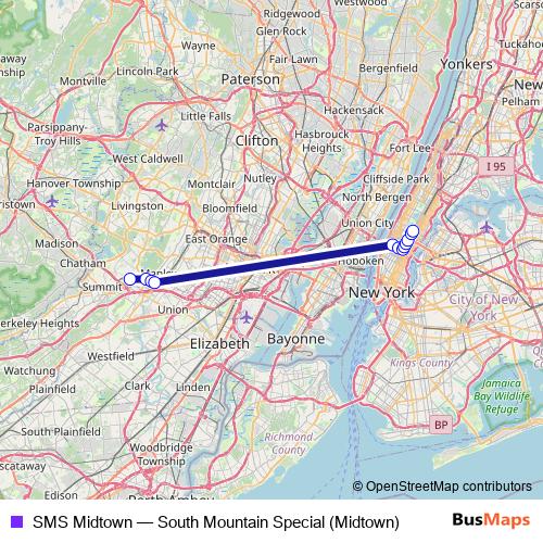 SMS Midtown bus Line Map