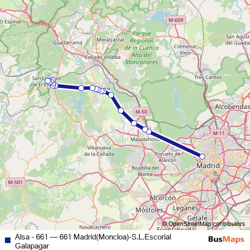 Alsa - 661 bus Line Map