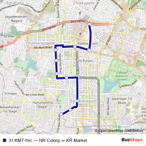 31 KMT-Nrc bus Line Map