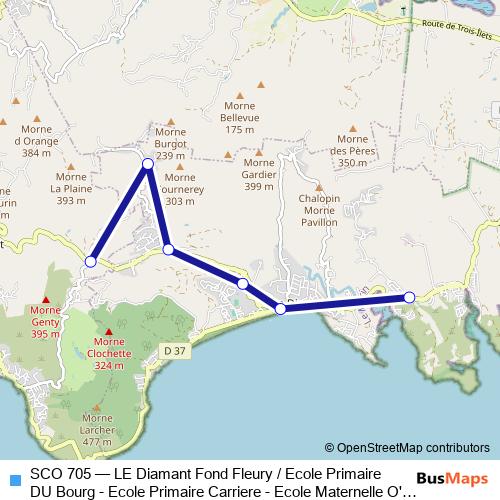 SCO 705 bus Line Map