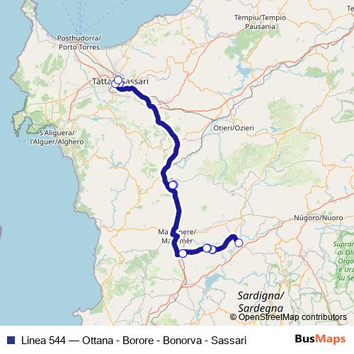 Linea 544 bus Line Map