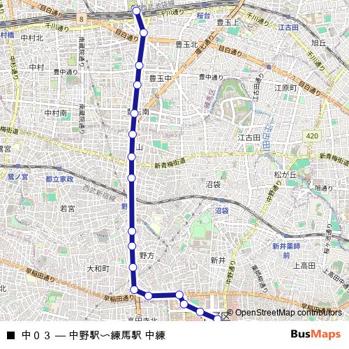中０３ bus Line Map