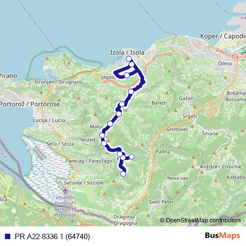 PR A22 8336 1 (64740) bus Line Map