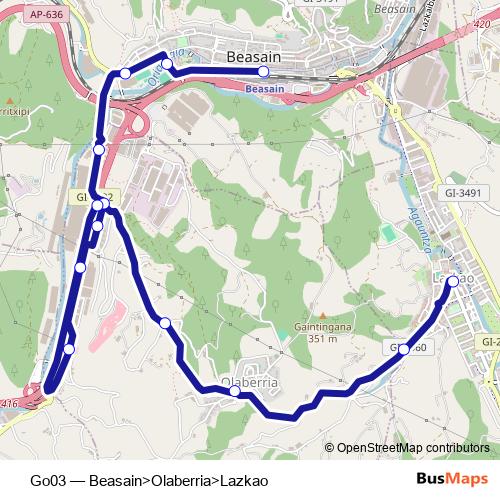 Go03 bus Line Map