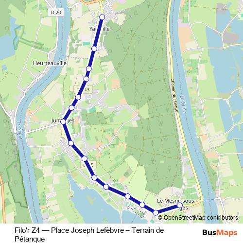 Filo'r Z4 bus Line Map