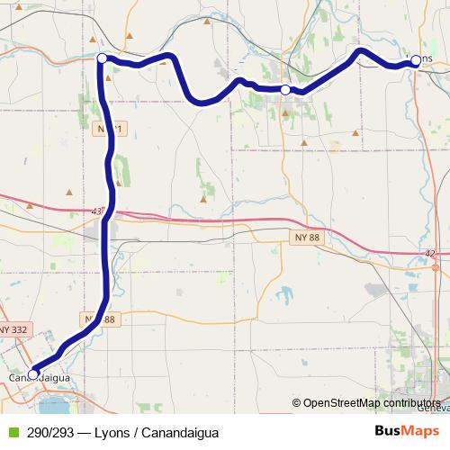 290/293 bus Line Map