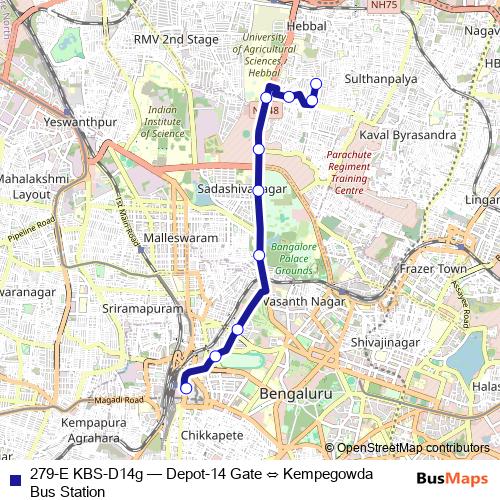 279-E KBS-D14g bus Line Map