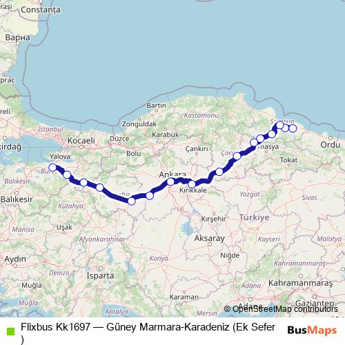 Flixbus Kk1697 bus Line Map