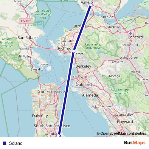 Solano bus Line Map